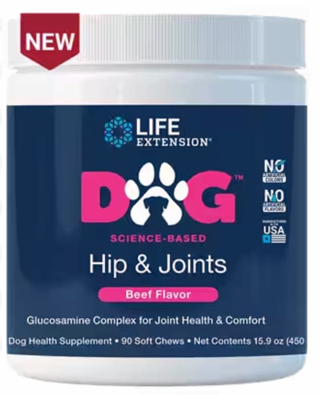 Life Extension supplement for hip and joints for dogs