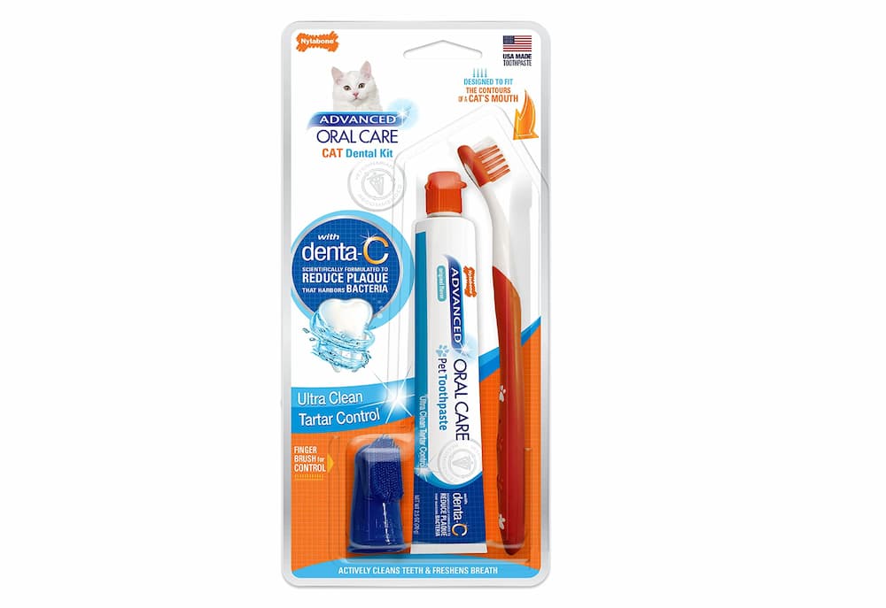 Nylabone cat toothpaste and toothbrush set