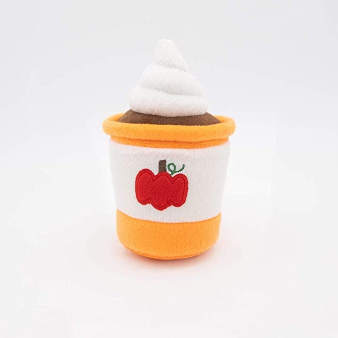 Pumpkin spice latte dog toy