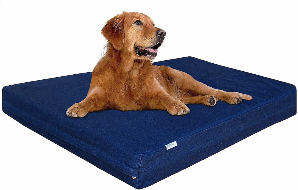 Dogbed4less Premium Denim Memory Foam Dog Bed