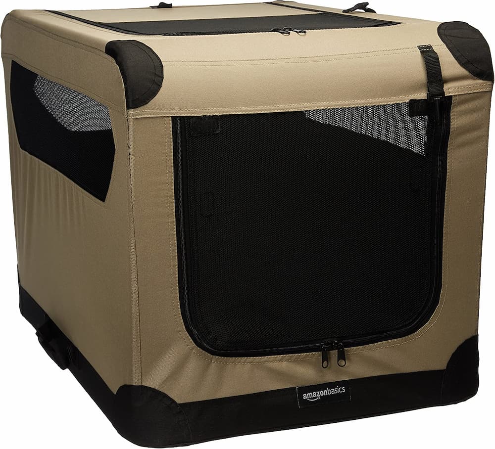 Amazon Basics 3-Door Collapsible Soft-Sided Folding Soft Dog Travel Crate