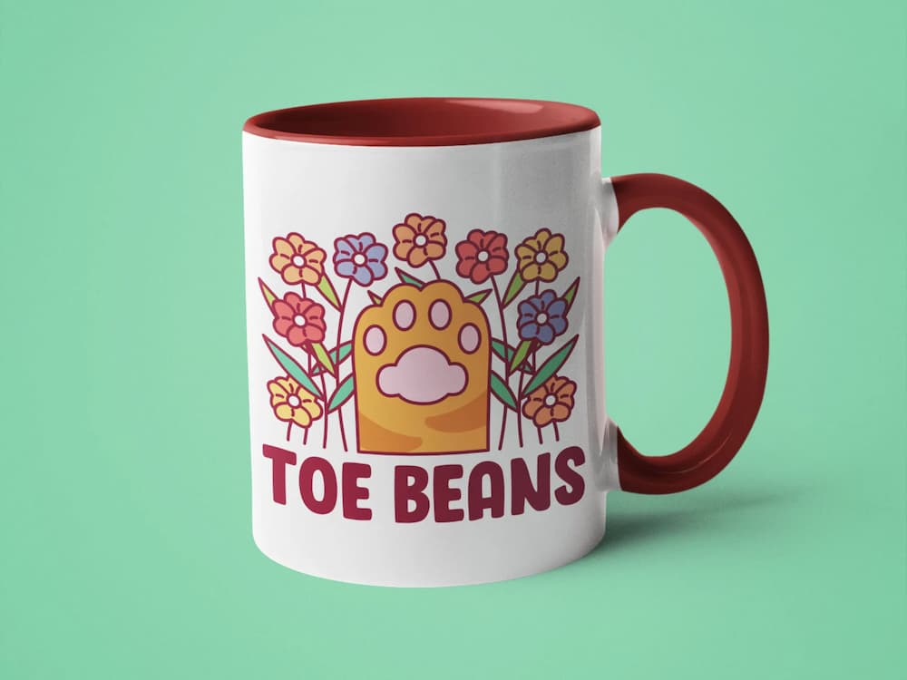 Cat toe beans mug