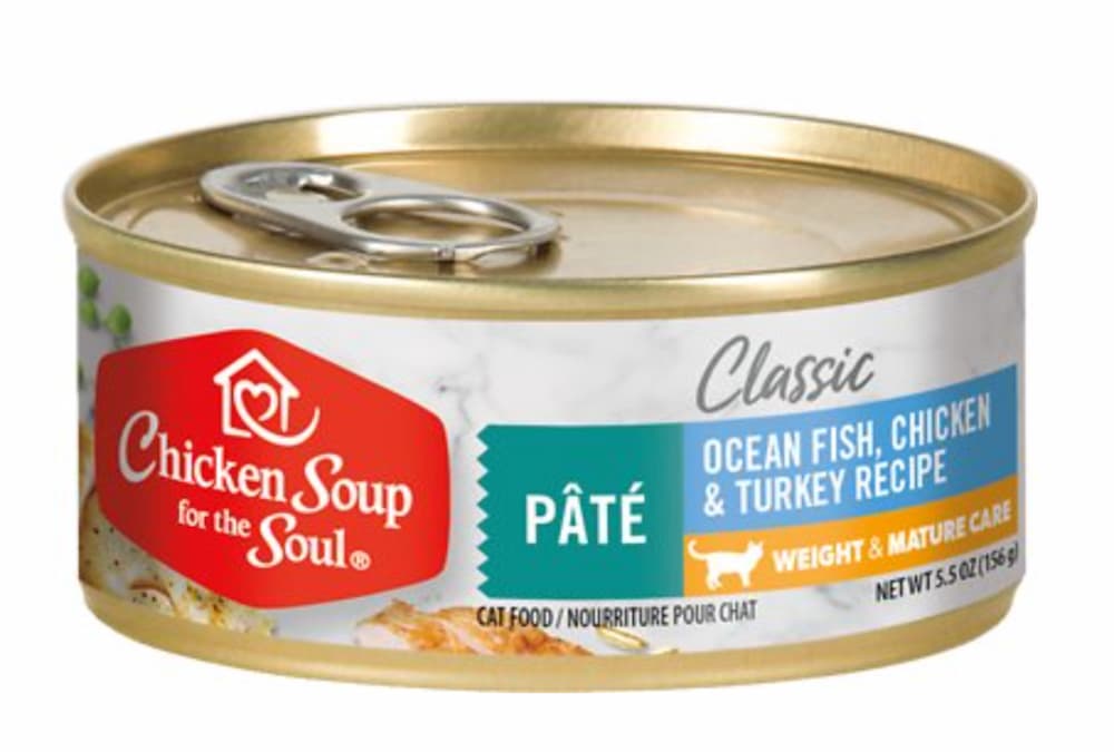 Chicken Soup for the Soul Weight & Mature Care Ocean Fish, Chicken & Turkey Recipe Pate Canned Cat Food