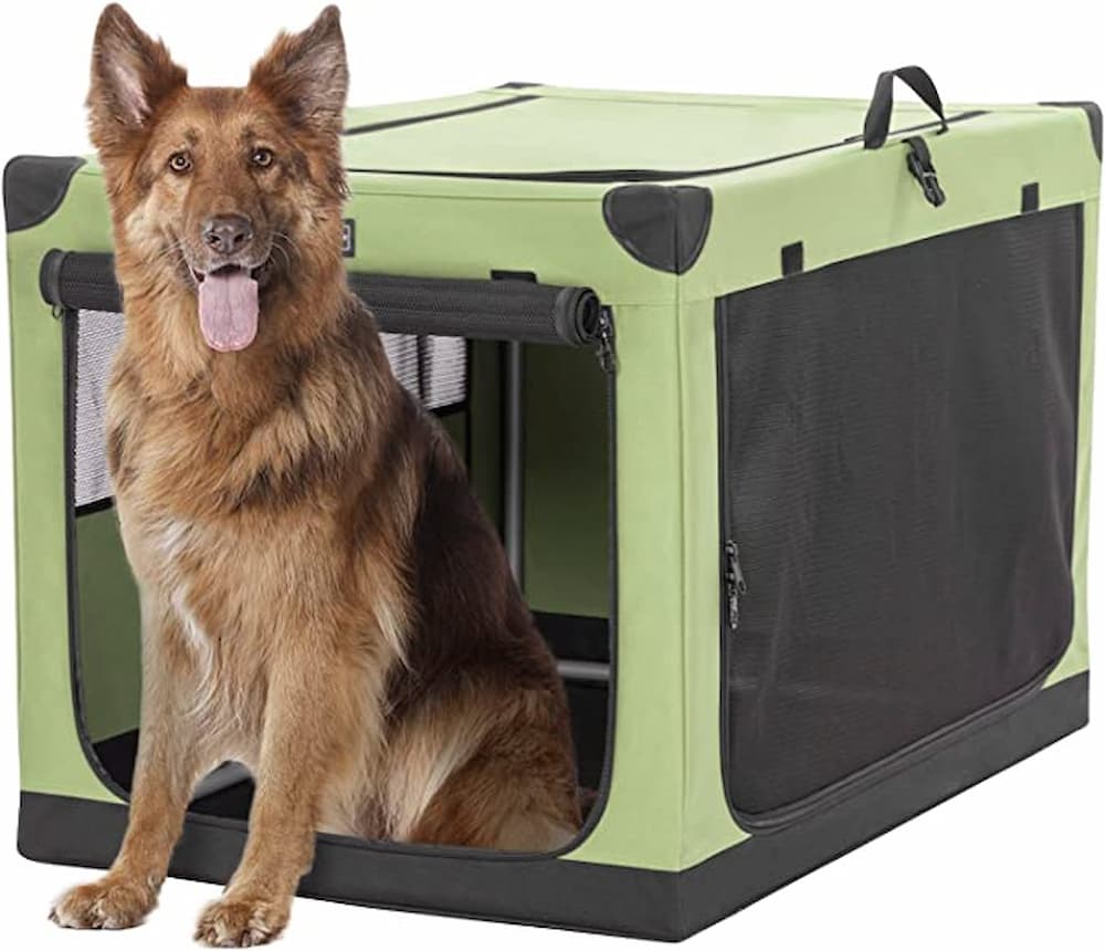 Portable White Aluminum Collapsible Single Dog Crate Box Folding Pet Carrier