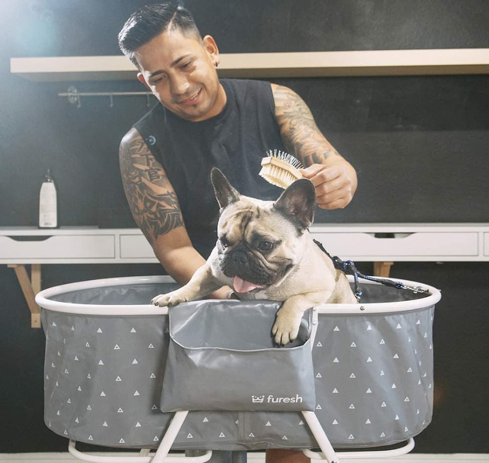 Furesh Elevated Portable Foldable Pet Dog Bath Tub