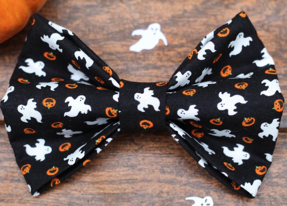Ghost Dog Bow Tie- Halloween Dog Bow Tie