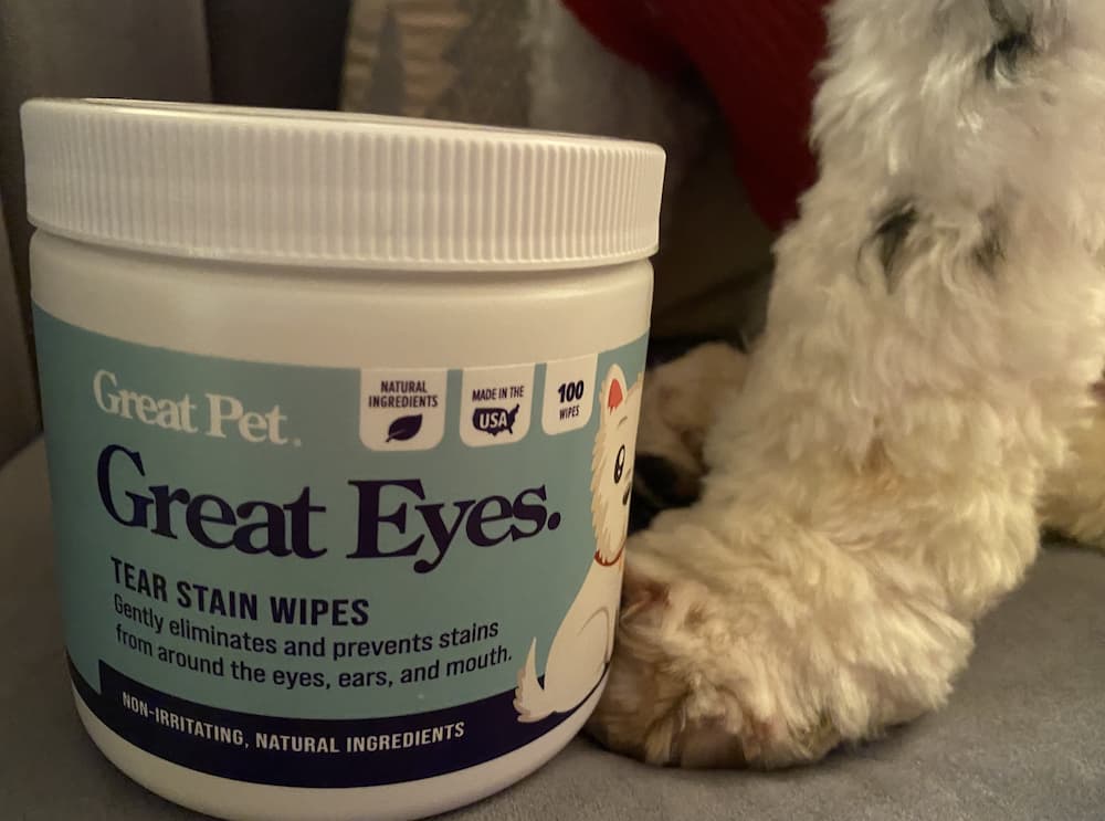 Dog Tear Stain Wipes: A Review of Great Eyes Naturally-Derived Wipes