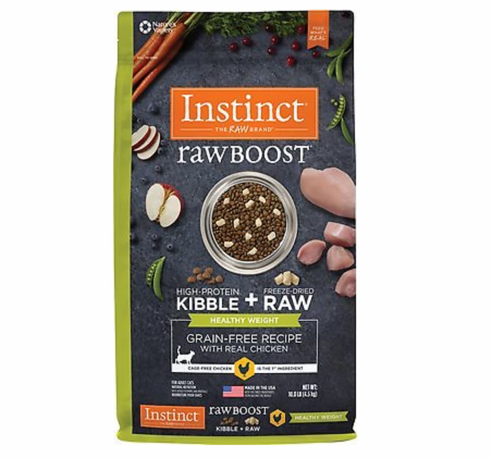 Instinct Raw Boost Healthy Weight Grain-Free Chicken & Freeze-Dried Raw Coated Pieces Recipe Dry Cat Food