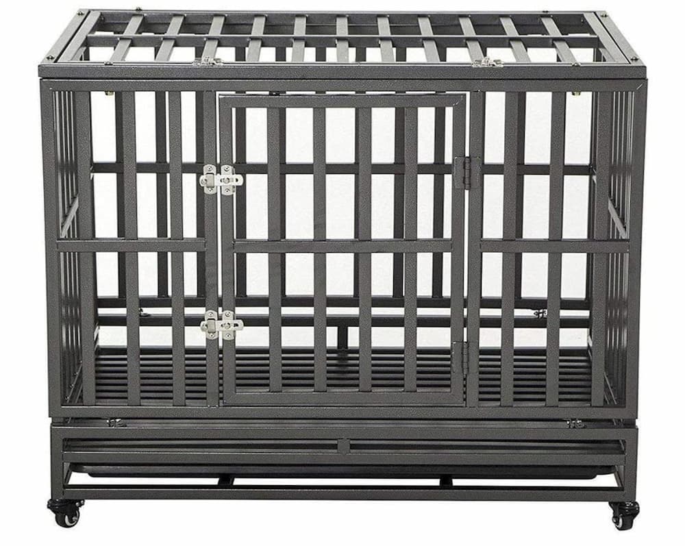 LUCKUP Heavy Duty Dog Cage Strong Metal Kennel