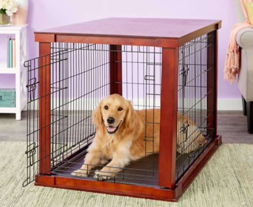 Merry Products Double Door Furniture Style Dog Crate modern dog crates