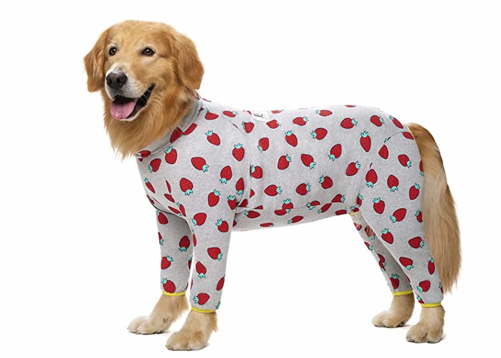 Miaododo Cotton Large Dog Pajamas Strawberry Printing