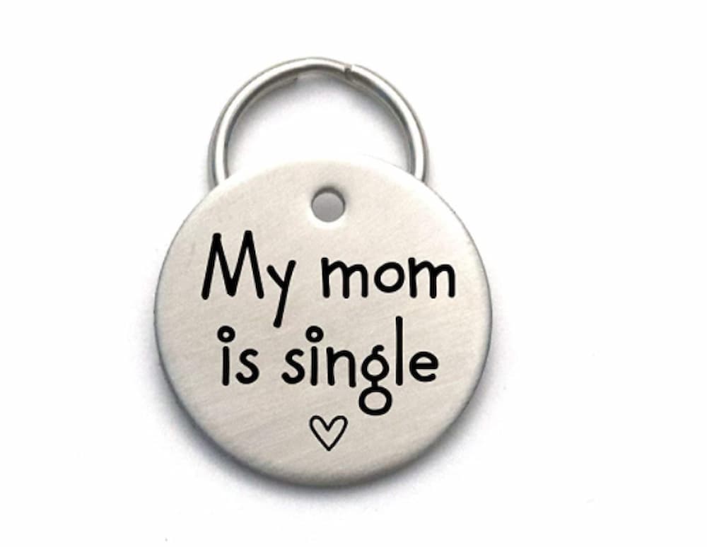 My Mom is Single dog tag