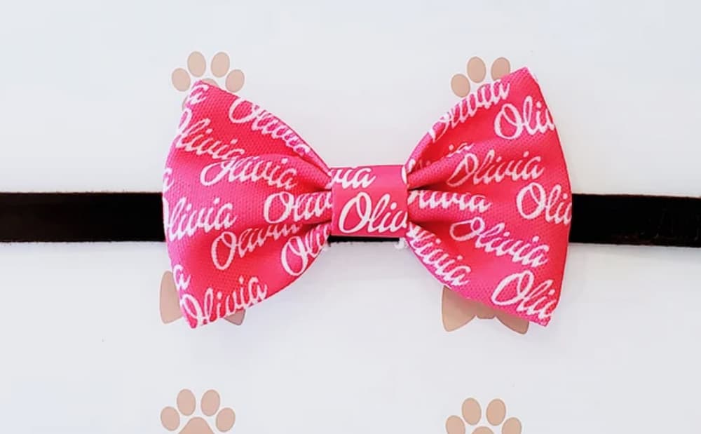 Nametag dog bow personalized name