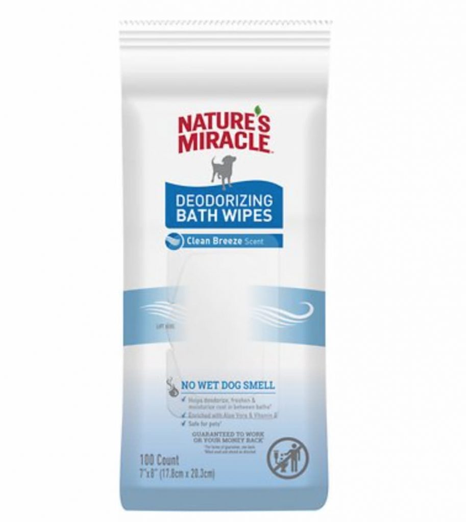 Nature's Miracle Spring Waters Deodorizing Dog Bath Wipes