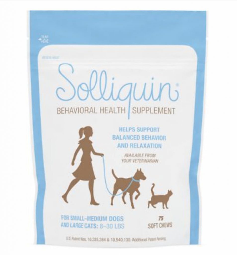 Nutramax Solliquin Soft Chews Calming Supplement for Cats & Dogs