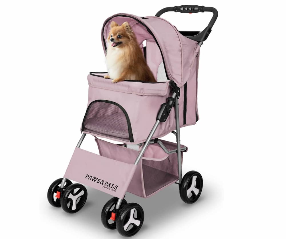 Paws & Pals 4 Wheeler Elite Jogger Pet Stroller Cat/Dog Easy to Walk Folding Travel Carrier