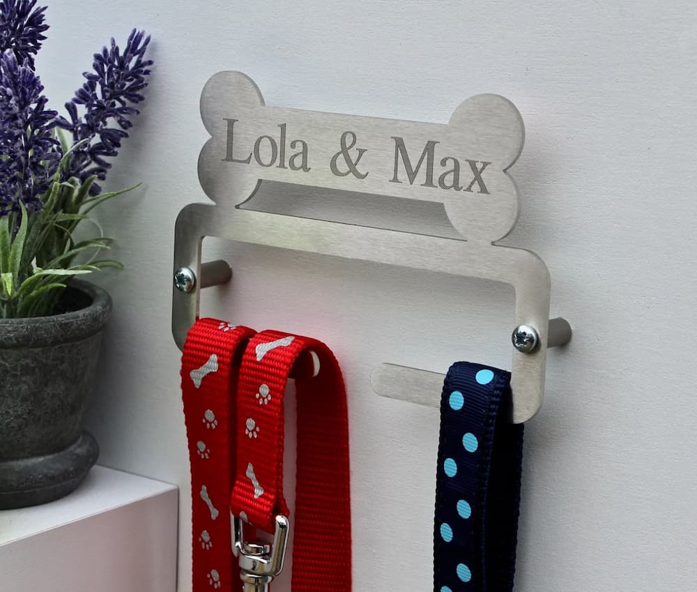 Personalised Dog Lead Leash Hanger Holder