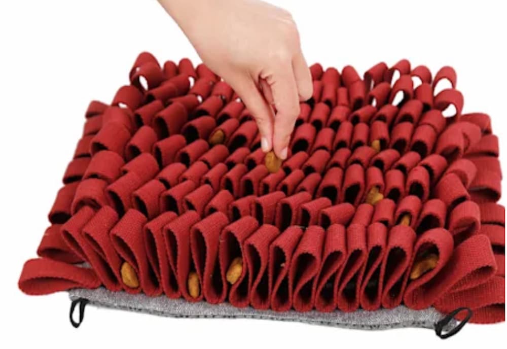 Pet Life Red 'Sniffer Grip' Interactive Anti-Skid Suction Pet Snuffle Mat