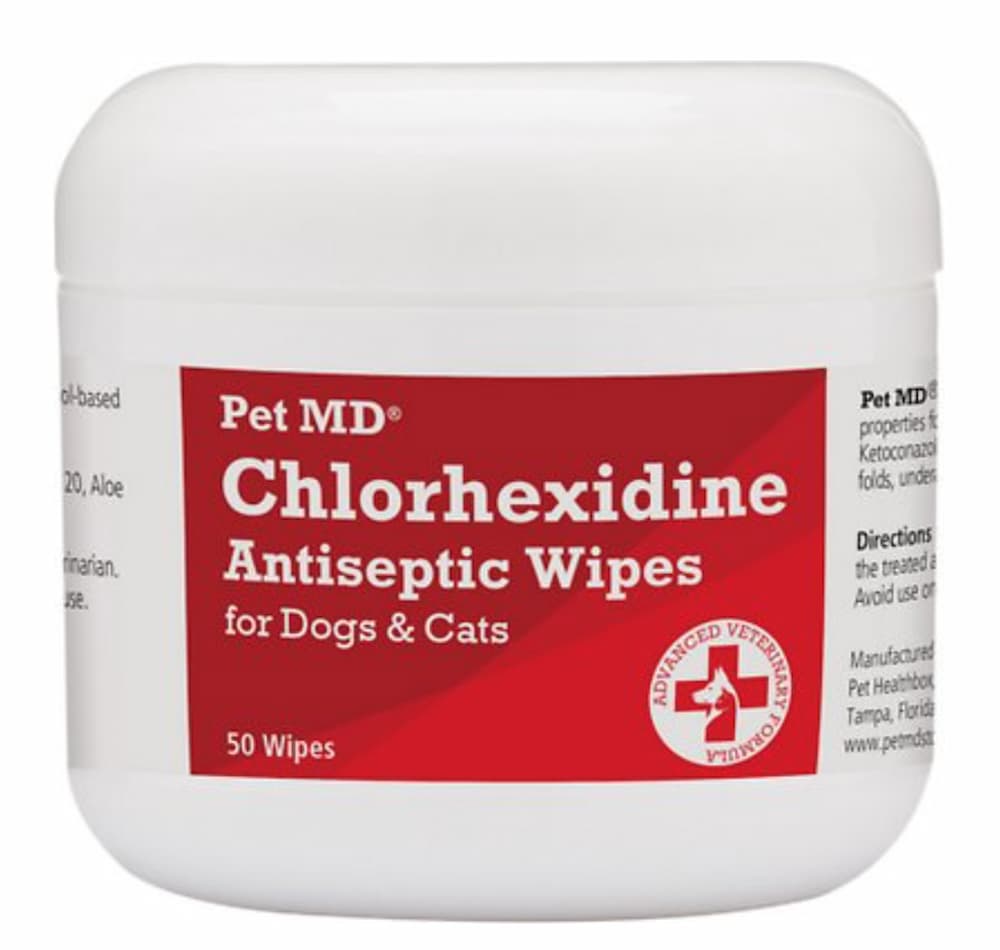 Pet MD Chlorhexidine Antiseptic Wipes for Dogs & Cats