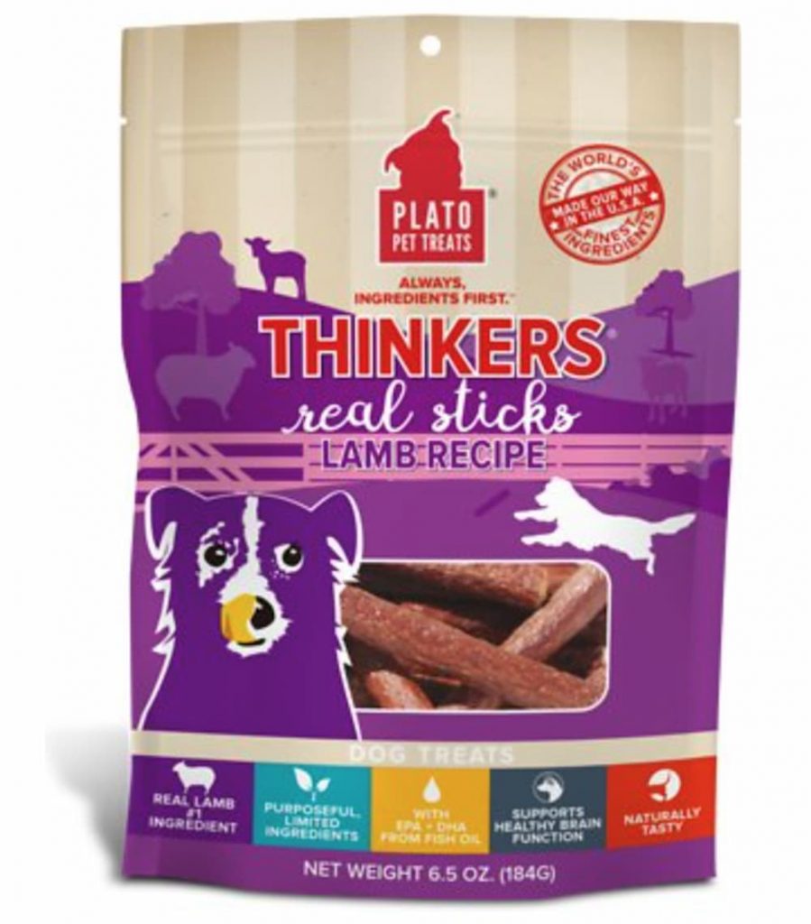 Plato Thinkers Real Sticks Lamb Recipe Dog Treats