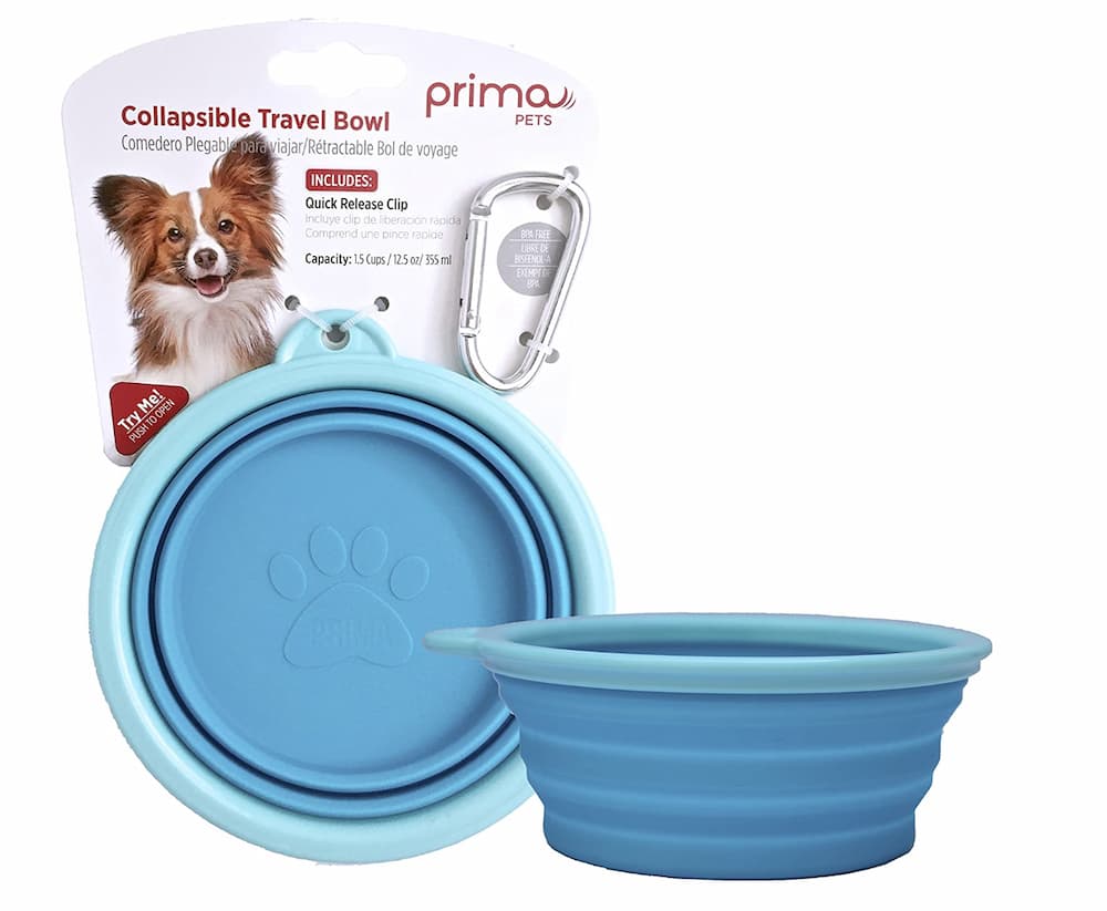 Prima Pet Expandable/ Collapsible Silicone Food & Water Travel Bowl