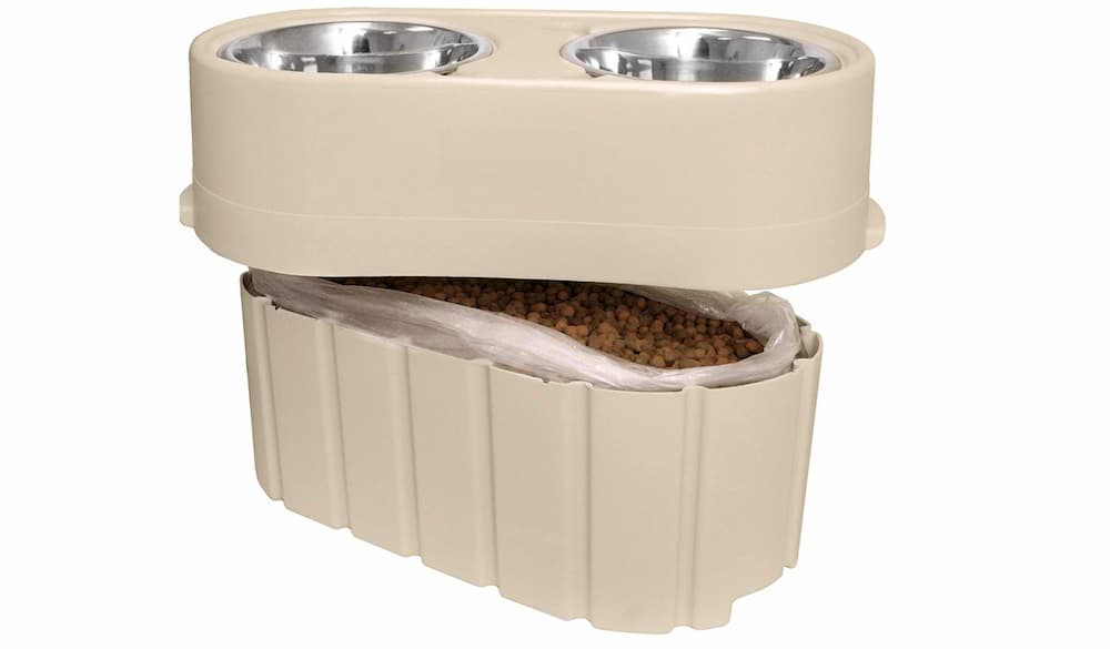 Our Pets raised dog bowl with storage