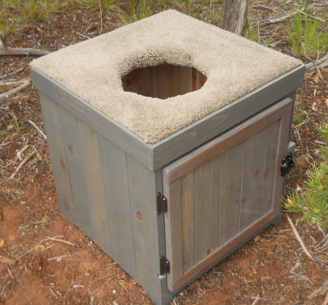 rustic top entry litter box for cat