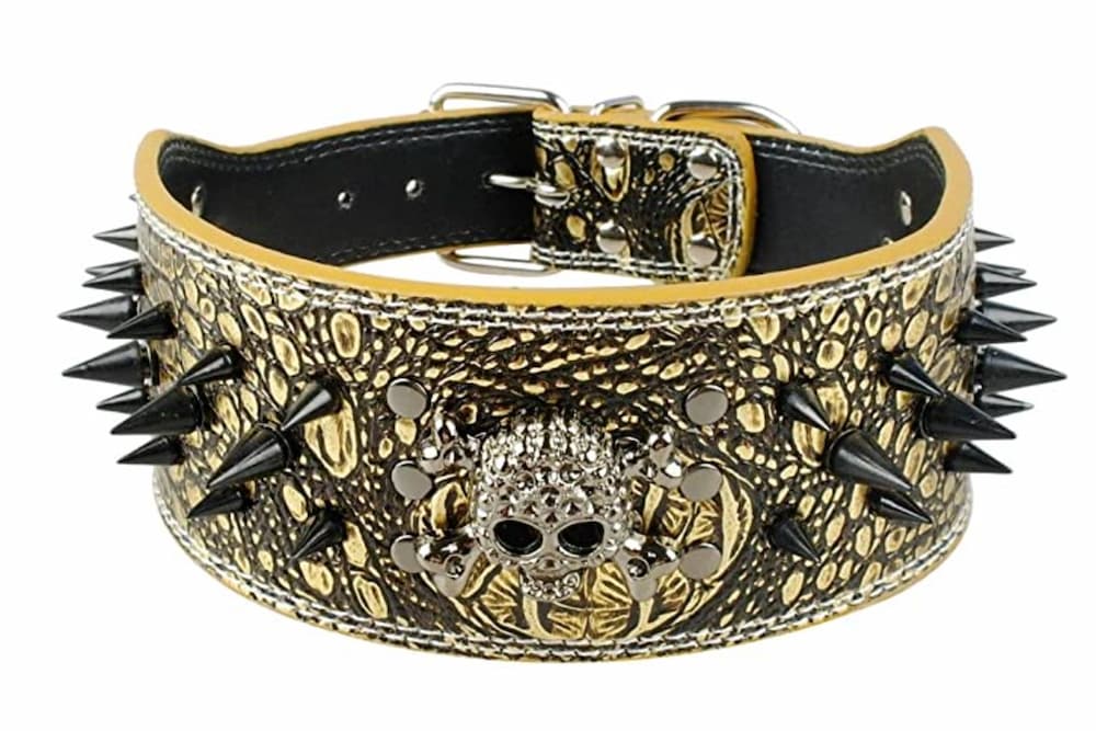 Sharp Spiked Studded Leather Dog Collar