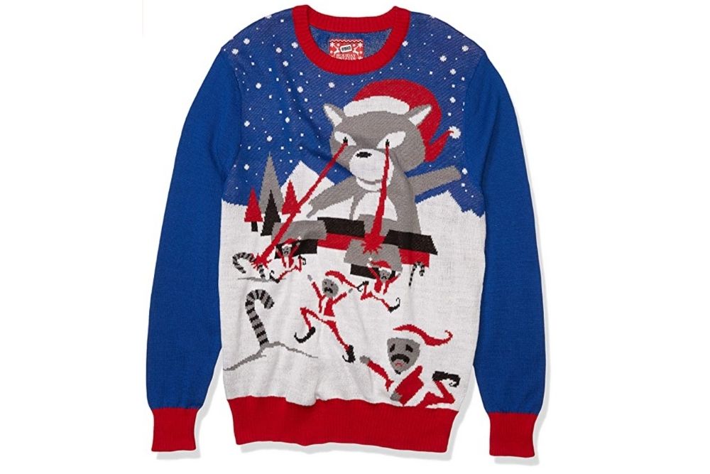 Cat attack Christmas sweater for men
