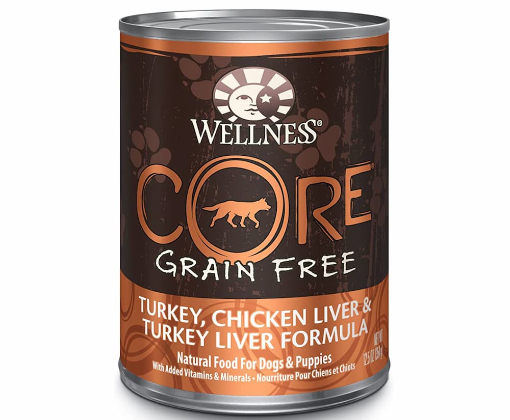 Wellness Core grain free can of wet dog food formula