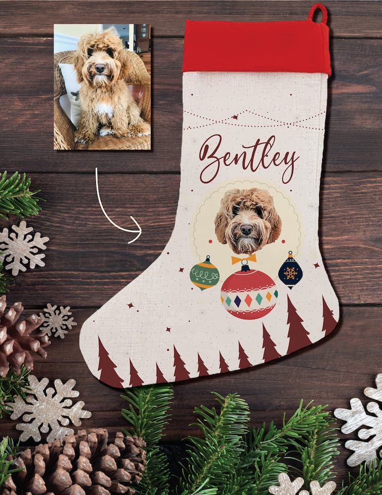 Custom dog Christmas stocking