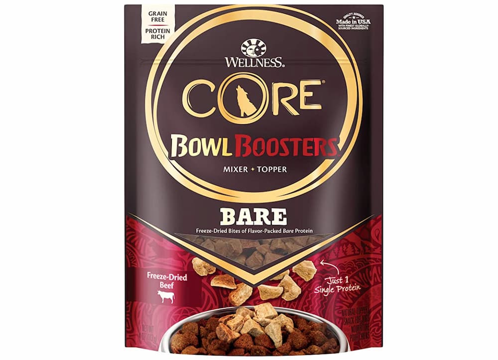 Bag of wellness core bowl boosters dog food toppers