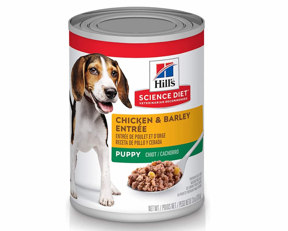 Hill's science tin of wet dog food formula
