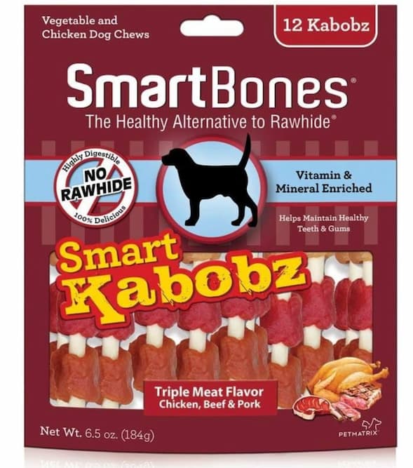 SmartBones Smart Kabobz Dog Treat - Triple Meat Flavor 