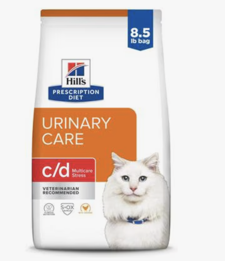 Hill's Prescription Diet c/d Multicare Stress Urinary Care dry cat food bag.