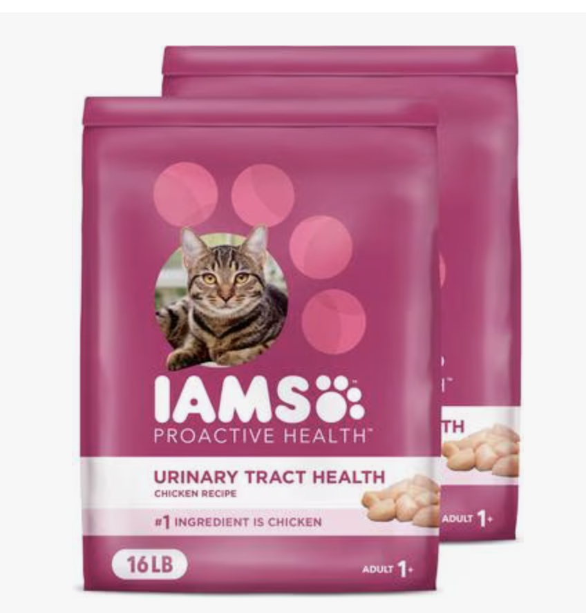 IAMS ProActive Health Urinary Tract Health Chicken Recipe dry cat food bag.