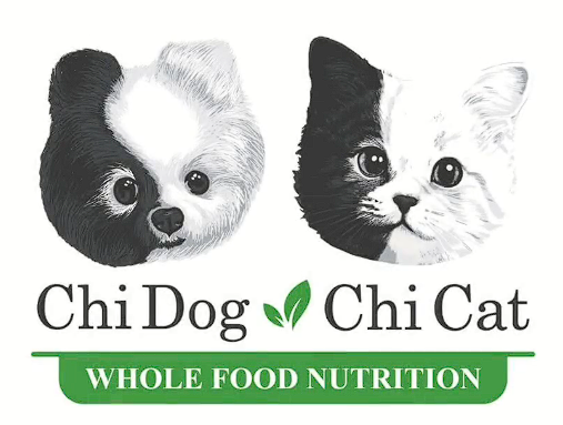 Chi Dog and Chi Cat Whole Food Nutrition logo with illustrated dog and cat