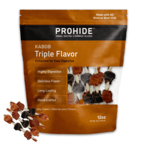ProHide Kabob Triple Flavor dog chews, 12 oz bag
