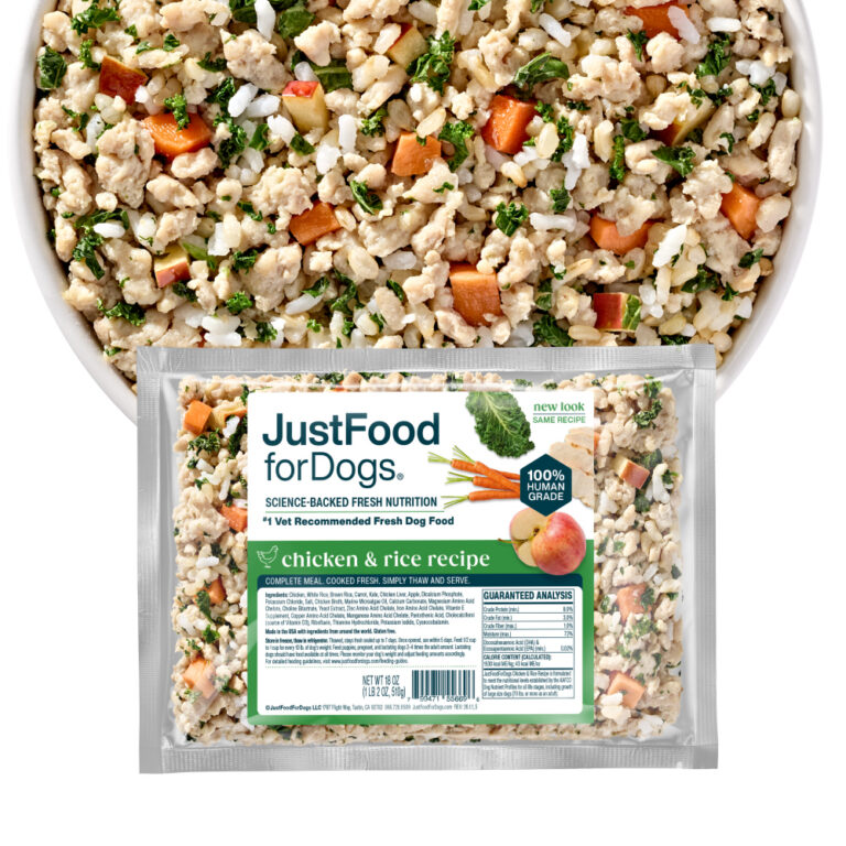 JustFoodForDogs Chicken and White Rice fresh dog food