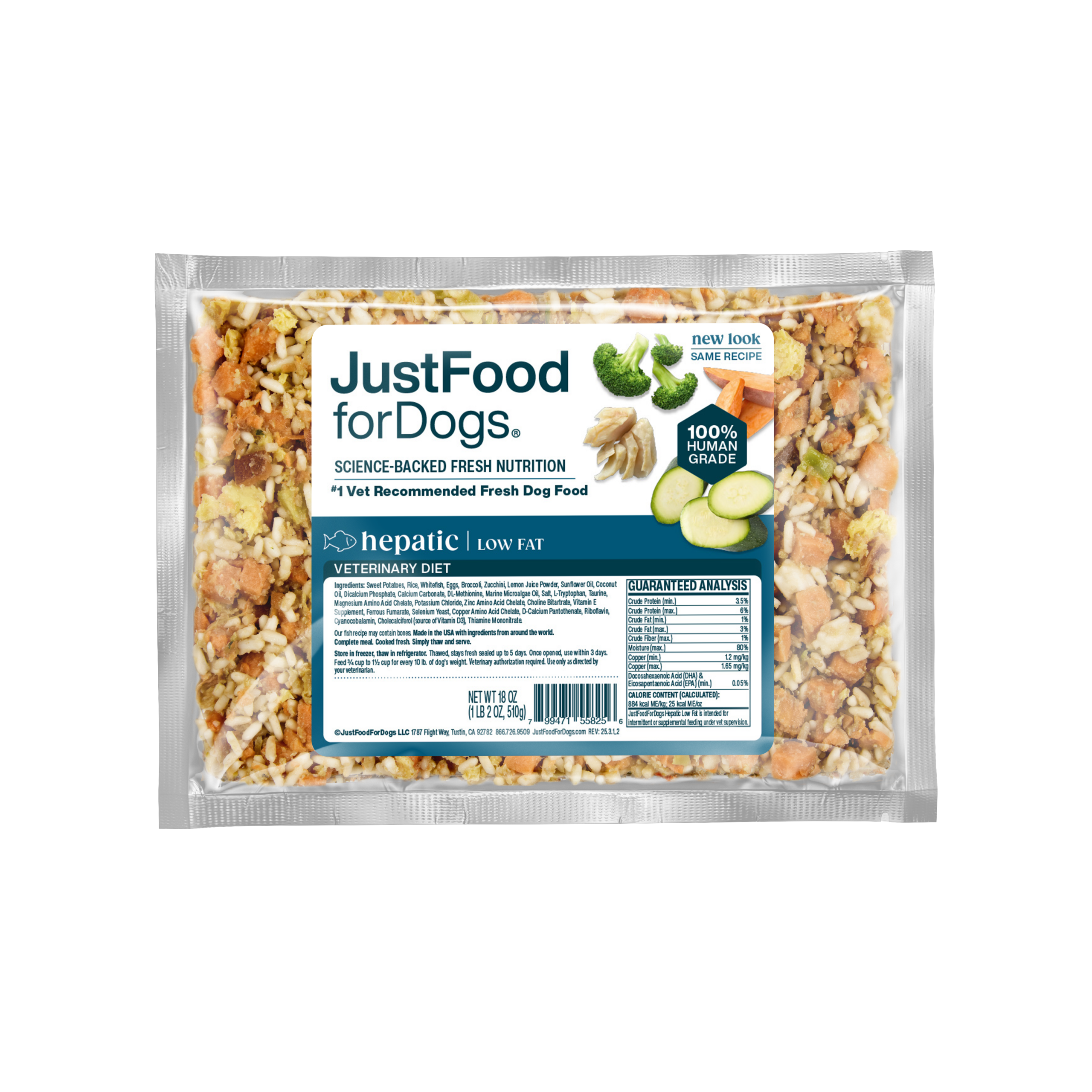 JustFoodForDogs Hepatic Support Low Fat veterinary diet