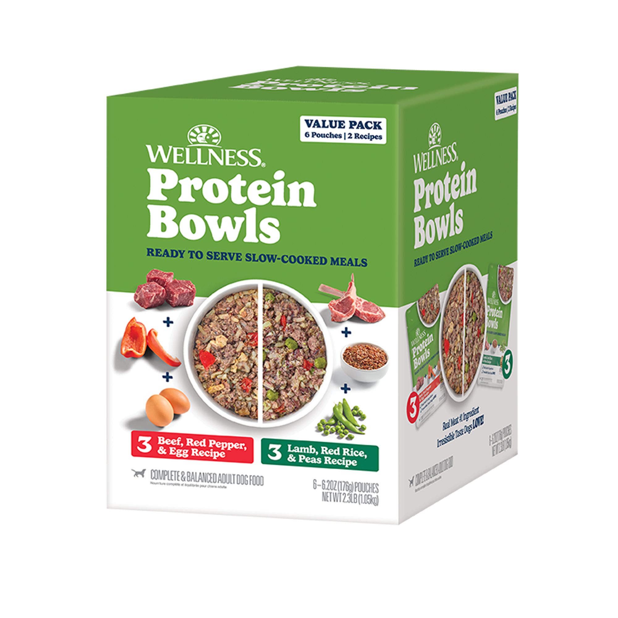 Wellness Protein Bowls slow-cooked dog food meal pouch available at PetSmart