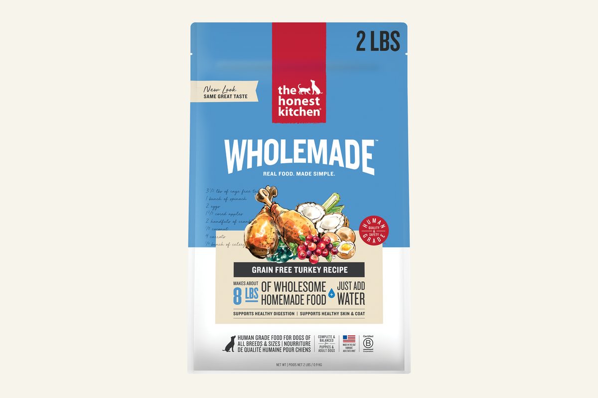 The Honest Kitchen Wholemade Grain Free Turkey dehydrated dog food package