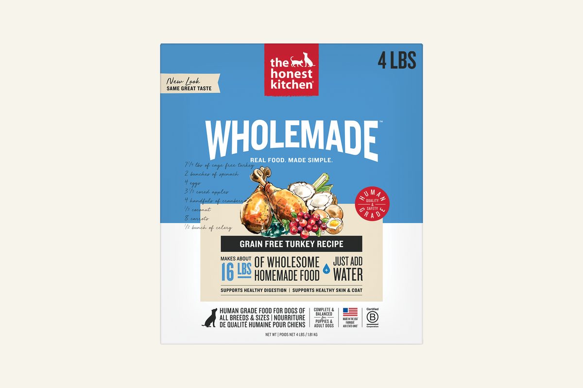 The Honest Kitchen Wholemade Grain Free Turkey dehydrated dog food package