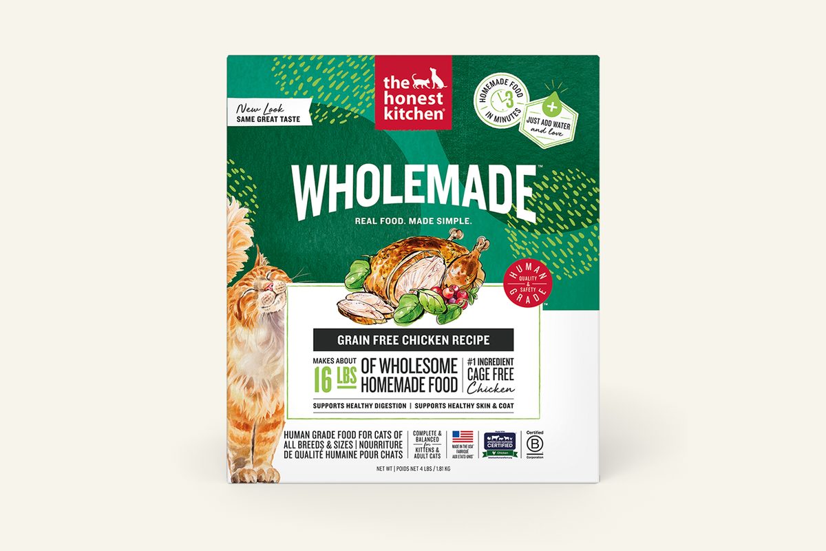 The Honest Kitchen Wholemade Grain Free Chicken dehydrated cat food package
