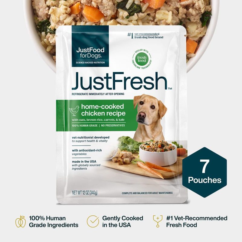 JustFoodForDogs JustFresh Chicken shelf-stable pouches